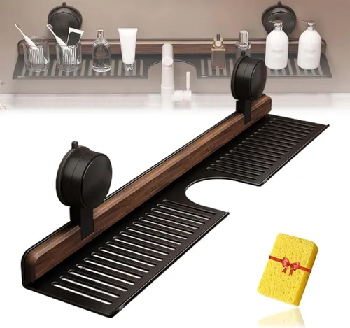 Vista 7 de Organizador de ducha con ventosa, organizador de ducha sin taladro, bandeja de almacenamiento para colgar en la pared para dormitorio, baño