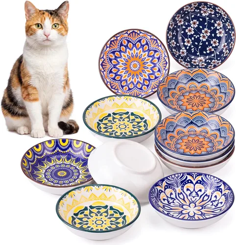 Vista 8 de Paquete de 12 cuencos de cerámica para gatos de 3.8 pulgadas