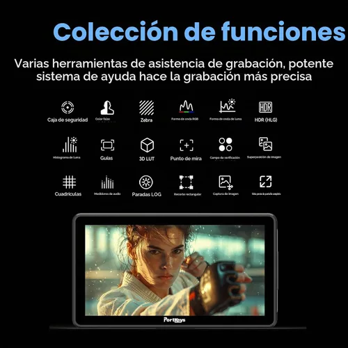 Vista 10 de Portkeys LH5P III Monitor de cámara 5.7 "2200nit LH5PIII Monitor de campo Touch Focus Tracking Frame Log Stops 104% P3 Gamut 10-Bit 4K60P HDMI
