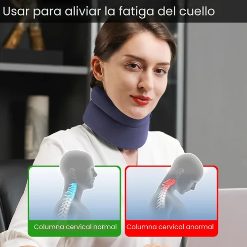 Vista 4 de VELPEAU Collarín para dolor de cuello y apoyo - Collar cervical suave para dormir en la cama, para roncar, dormir en posición vertical