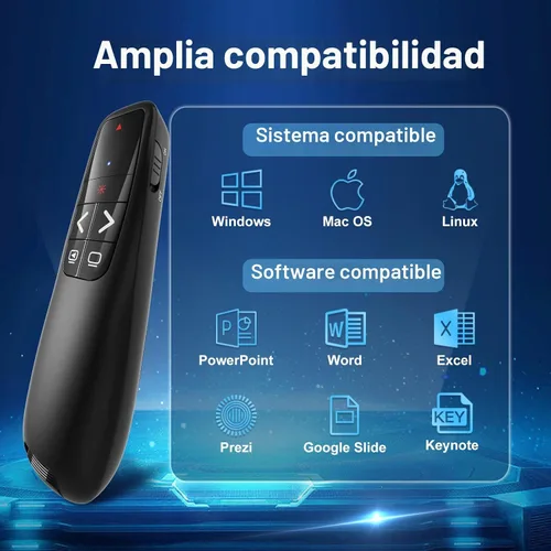 Vista 5 de Clickers de presentación para PowerPoint, clicker para presentaciones portátiles remoto, control remoto inalámbrico USB para presentador, control