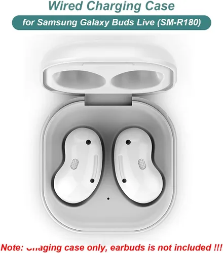 Vista 2 de Kissmart - Funda de carga para auriculares Galaxy Buds Live SM-R180 (blanco) Funda de cargador de repuesto para Samsung Galaxy Buds Live