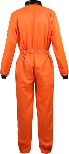 Vista 3 de Haorugut Women Astronaut Costume Adult Space Costume Plus Size Flight Suit Astronaut Jumpsuit Fancy Dress Up Costumes