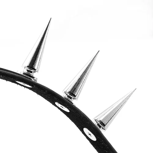 Vista 6 de Eigso Steampunk Retro Spike Cuff Bracelet para hombres y mujeres (negro)