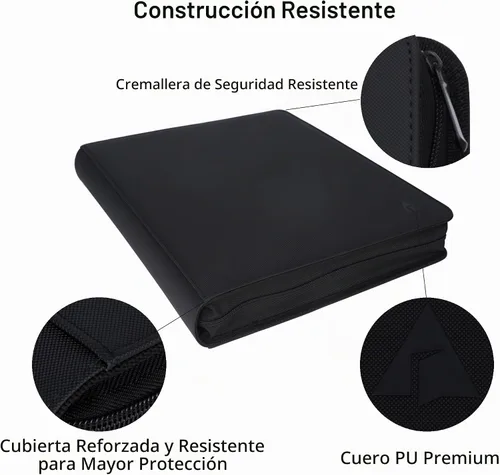 Vista 6 de Carpeta de tarjetas coleccionables 2000, carpeta de tarjetas de 16 bolsillos con anillas en D para tarjetas 2016, carpeta grande de colección