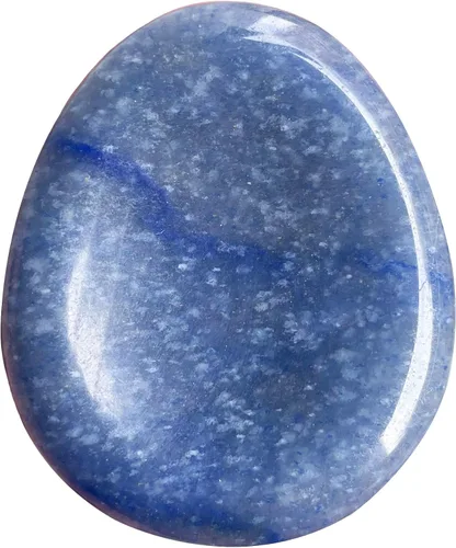 Vista 7 de Fekuar Piedra Natural de Cristal Unakita para el Pulgar, Piedra de Bolsillo Tallada a Mano para Alivio del Estrés y Meditación, en Forma Ovalada