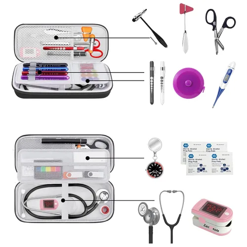 Vista 2 de Estuche para estetoscopio MDF Acoustica/MD One, 3M Littmann Classic III/Lightweight II S.E/Cardiology IV Diagnostic/CORE Digital, incluye bolsillo