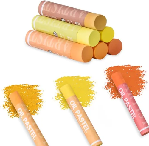 Vista 10 de Mifuner Juego de pasteles suaves al óleo (12 palos), colores individuales pasteles al óleo pesados vibrantes y cremosos, suministros de arte pastel