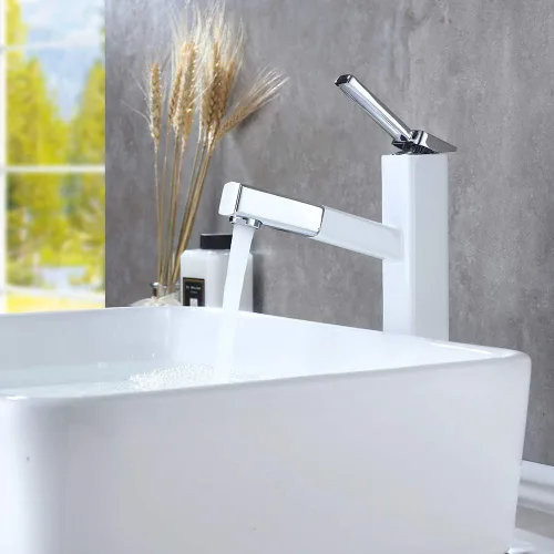 Vista 13 de KAIYING Grifo de lavabo de baño con rociador extraíble, grifo mezclador de lavabo de una sola manija para agua fría y caliente, grifo de fregadero
