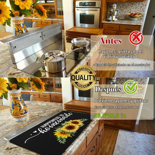 Vista 2 de Cubierta superior para estufa de vidrio, accesorios de decoración de cocina, cubierta de estufa