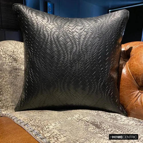 Vista 4 de The HomeCentric Funda de cojín para silla, funda de almohada texturizada, 12 x 12 pulgadas (11.8 x 11.8 in), funda de almohada de piel sintética 11.
