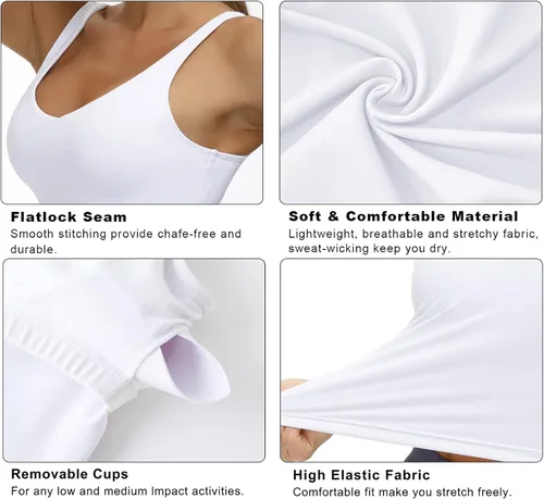 Vista 6 de THE GYM PEOPLE - Sostén deportivo para mujer, sin varillas, acolchado con soporte medio