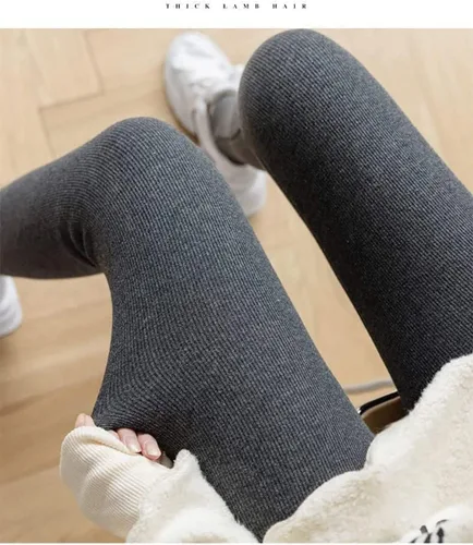 Vista 3 de AQWEI Leggings de nubes suaves para mujer, leggings de forro polar suaves con nubes, pantalones casuales cálidos para invierno, Forro polar negro