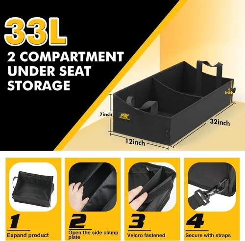 Vista 3 de MIKKUPPA Almacenamiento bajo asiento para camioneta - Reemplazo para Ford F150 F250 F350 2015-2024, bolsa organizadora de caja de herramientas