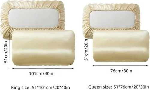 Vista 6 de YFlifangting - 2 fundas de almohada de seda gris con memoria y satén, tamaño Queen y King, funda de almohada elástica de seda satinada de color liso