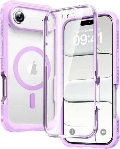 Vista 251 de Carcasa Diaclara diseñada para iPhone 12/12 Pro, carcasa completa resistente con protector de pantalla táctil y antiarañazos integrado, carcasa Azul