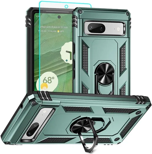 Vista 10 de Funda para Pixel 6a, Google Pixel 6A con protector de pantalla HD, [grado militar de 16 pies probada en caídas], anillo protector a prueba de golpes