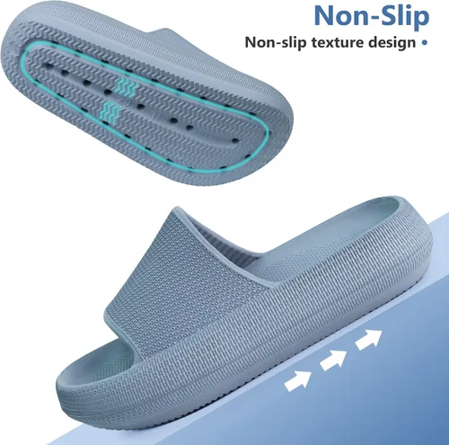 Vista 4 de Youecci Sandalias de nube para niños, sandalias de ducha, sandalias de baño, piscina, cómodas pantuflas de suela gruesa, zapatos de playa