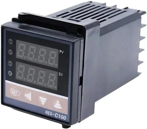 Vista 2 de Digital PID Temperature Controller REX-C100 REX C100 Thermostat 0-400℃+ 40DA SSR Relay+ K Thermocouple 1m Probe RKC + Heatsink(1 Set with Base)