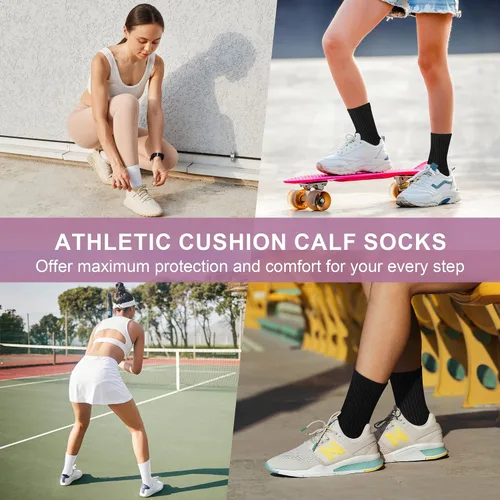 Vista 7 de Calcetines deportivos de compresión acolchados para mujer, 5 pares