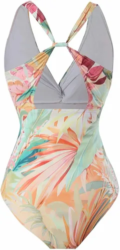 Vista 5 de Womens 2023 Summer Bikini Set 2 Piece Boho Vintage Print Halter Tummy Control Strappy Swimsuits with Maxi Wrap Skirt