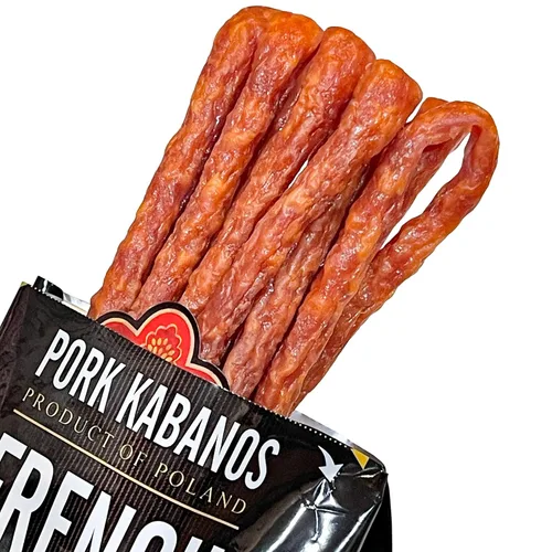 Vista 5 de Dry Thin Kabanos - Salchicha de cerdo inspirada en francés, ahumada y seca, carne tradicional polaca 4.2 oz 4.23 oz (paquete de dos)