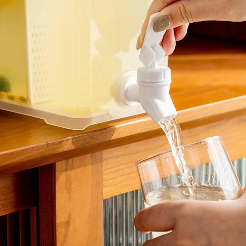 Vista 7 de WYSRJ - Hervidor frío con grifo en el refrigerador, dispensador de bebidas heladas de plástico de 3.5 L, dispensador de botellas de jugo de limón