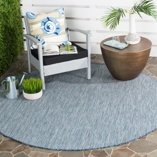 Vista 74 de Safavieh Colección Courtyard CY8022 Alfombra, 2 pies x 3 pulgadas x 5 pies, aguamarina y gris, impermeable, fácil de limpiar, sin pelusa