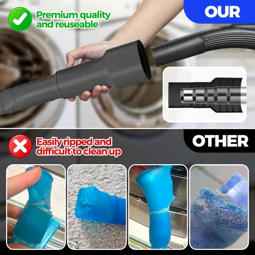 Vista 2 de Holikme Kit de Limpieza de Ventilación de Secadora con Accesorio de Cepillo para Manguera de Aspiradora, Negro