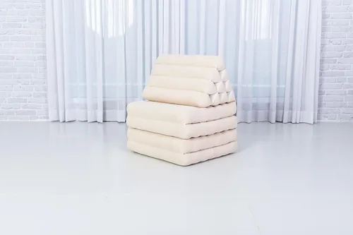 Vista 5 de Leewadee Cómodo colchón japonés de suelo, cama tailandesa con cojín triangular, colchón futón, tapete de masaje tailandés XL extra largo, 89 x 20