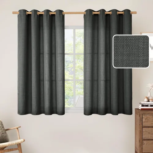 Vista 43 de LAMIT Cortinas de Lino Blancas Semitransparentes para Dormitorio, Paneles Filtrantes de Luz, Cortinas de Lino con Ojales de Protección de Privacidad