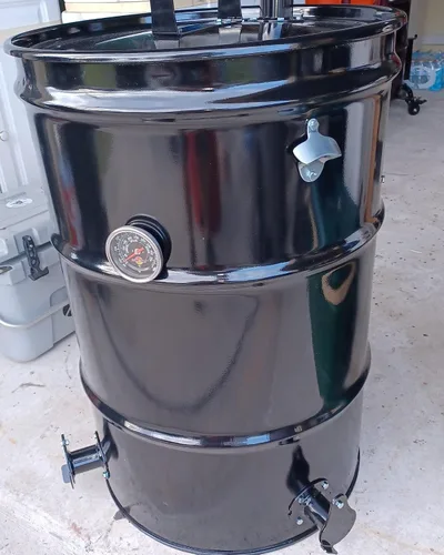 Vista 2 de Kit de piezas para ahumador de tambor feo, construye tu propio UDS, cesta expandida resistente con rejilla de acero inoxidable, dos entradas