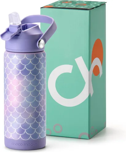 Vista 28 de Botella de Agua Choco Mocha para Niños para la Escuela, Botella de Agua Aislada para Niños de Acero Inoxidable para Niños, 14 Oz Camión Monstruo