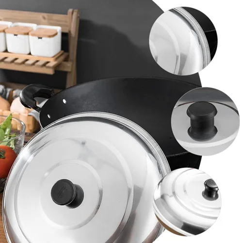 Vista 7 de Cabilock Tapa de olla de acero inoxidable, tapa de sartén múltiple, tapa de sartén, tapa de acero inoxidable, tapa de sartén de acero inoxidable