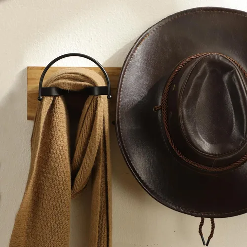 Vista 3 de Taozun 4 piezas Soporte para sombreros de vaquero para pared, soportes para sombreros para almacenamiento y exhibición, colgador de sombreros