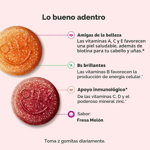 Vista 3 de OLLY - Gomita multivitamínica para adolescentes, apoyo para la piel saludable y el sistema inmunológico, 15 vitaminas esenciales, biotina, zinc