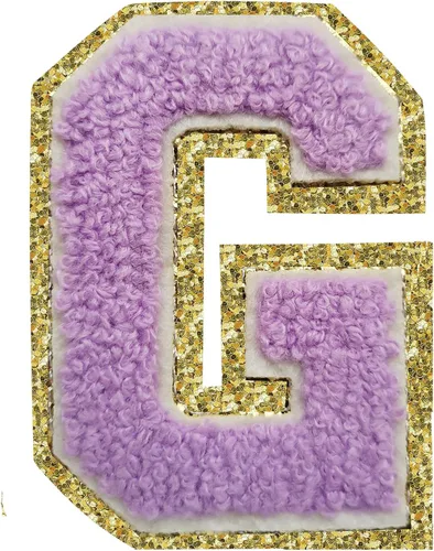 Vista 79 de 3Pcs Letter Patches Varsity Glitters Chenille,SPRT Iron on Blue Letter Patch,Alphabet Cloth Patch for Team Costume Decoration 3.1in Height S