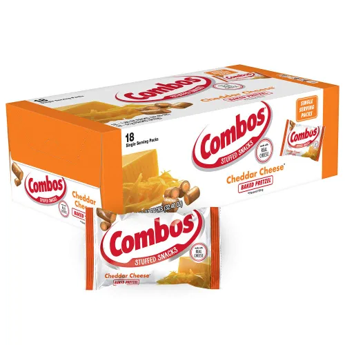 Vista 8 de Combos Aperitivos de Queso - Bolsas de Aperitivos de Queso Cheddar 1.8 Onzas, Paquete de 18, Galletas Horneadas Combos Caja a Granel