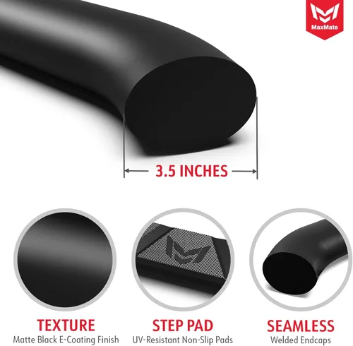 Vista 3 de MaxMate Estribos laterales ovalados de 3.5 pulgadas compatibles con Ford F-150 2015-2026; F-150 Lightning 2022-2026; F-250 F-350 SD 2017-2026