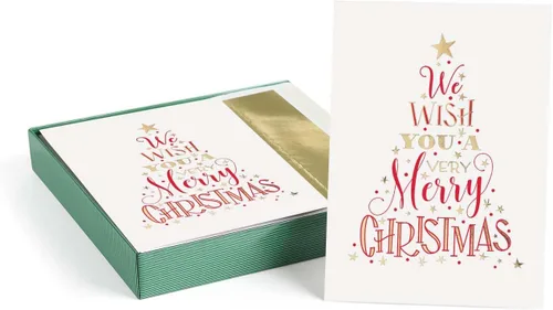 Vista 14 de Between The Branches Tarjetas Navideñas con Lámina Dorada / 16 Tarjetas de Navidad en Caja con Sobres Forrados de Lámina / 5 5/8" x 7 7/8" Tarjetas