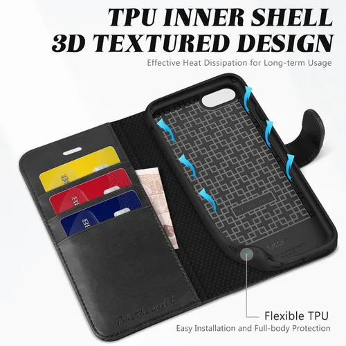 Vista 5 de TUCCH - Funda tipo cartera compatible con iPhone 8