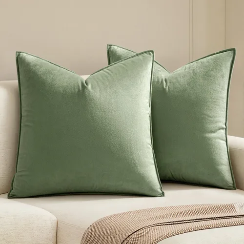 Vista 11 de MIULEE Paquete de 2 fundas de cojín decorativas de terciopelo suave, cuadradas, unicolor, para sofá, dormitorio, automóvil, 16 x 16 pulgadas