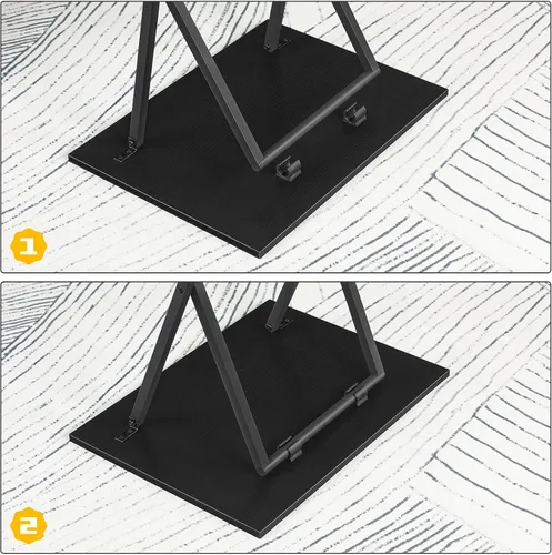 Vista 7 de HOOBRO - Mesa de Bandeja Plegable para TV, Mesa de Aperitivos Estable para Espacio Pequeño, Mesa Lateral de Sofá Portátil, Fácil Montaje