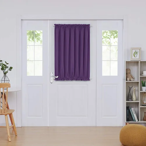 Vista 75 de Deconovo Cortinas opacas para puerta, bolsillo para cortinero y cortinas de bloqueo con aislamiento térmico para dormitorio, 137.16 x 189.2 cm, azul