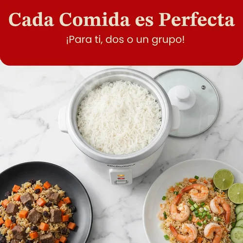 Vista 9 de Elite Gourmet ERC-003X - Arrocera eléctrica con mantenimiento automático del calor, hace sopas, guisos, granos, cereales calientes, 6 tazas cocidas
