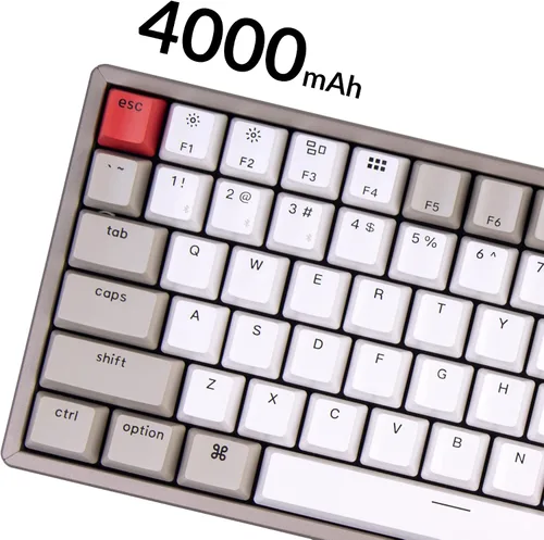 Vista 5 de Keychron Teclado mecánico inalámbrico K2 75% Layout Bluetooth con teclas retro de doble disparocable tipo C, interruptor marrón mecánico Keychron
