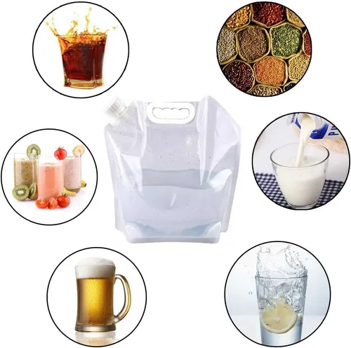 Vista 4 de Supant - Bolsa de contenedor plegable para agua de emergencia, congelable, sin BPA, recipiente plegable de agua de plástico para exteriores