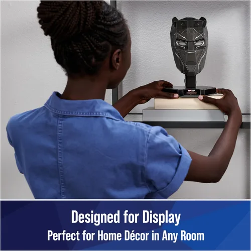 Vista 5 de 4D Build, Marvel Black Panther Kit de modelo de rompecabezas 3D con soporte, 82 piezas, decoración de escritorio Wakanda Forever Black Panther