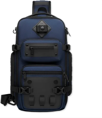 Vista 7 de OZUKO - Bolso bandolera para hombre, mochila cruzada Negro