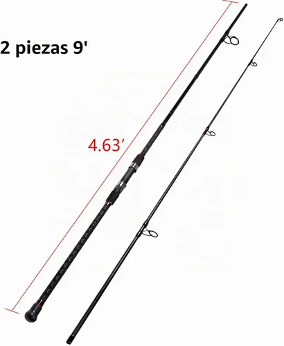 Vista 2 de Fiblink - Caña para pescar portátil con 2 o 4 piezas giratorias de grafito